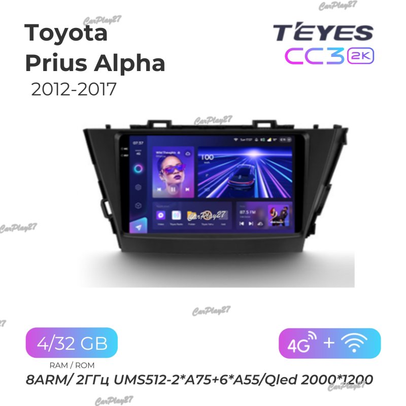 Магнитола штатная Toyota Prius Alpha 2012 лев.