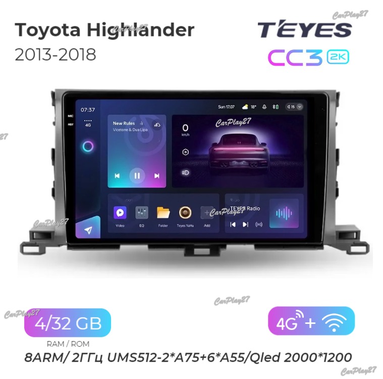 Магнитола штатная Toyota Highlander 2013