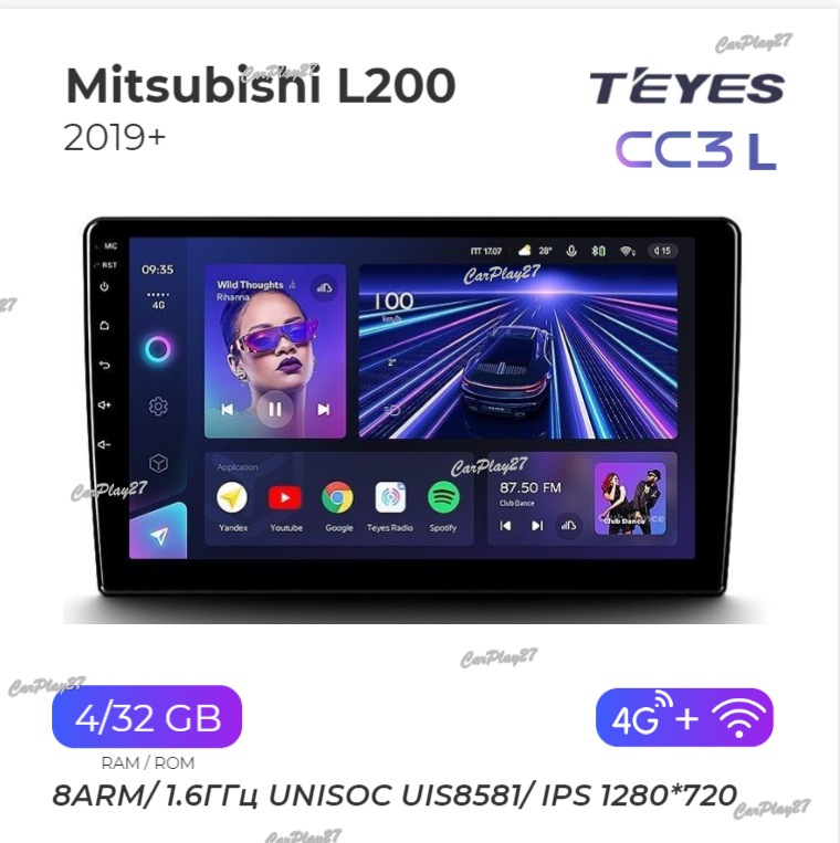 Магнитола штатная Mitsubishi L200 2019+