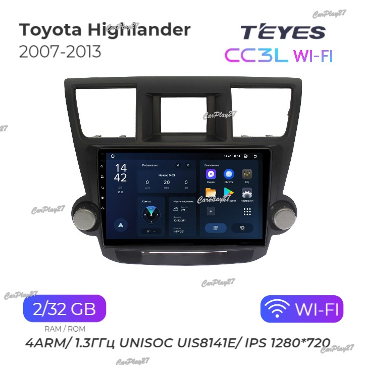 Магнитола штатная Toyota Highlander 2007