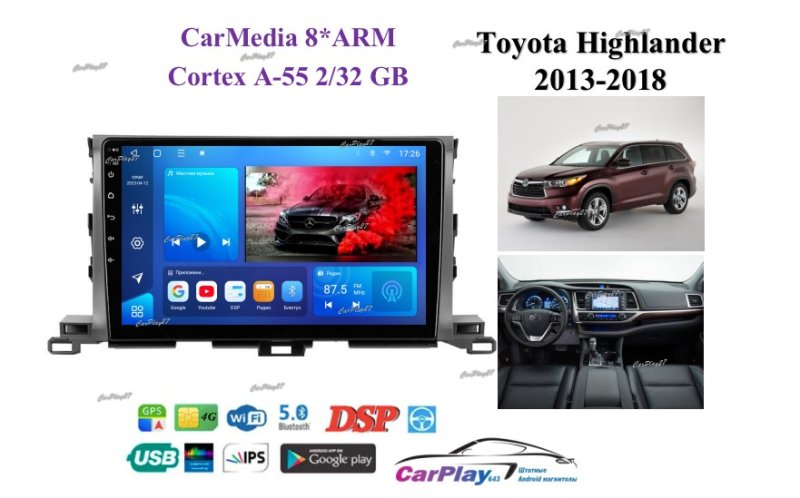 Магнитола штатная Toyota Highlander 2013