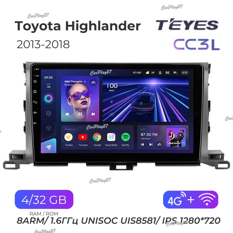 Магнитола штатная Toyota Highlander 2013